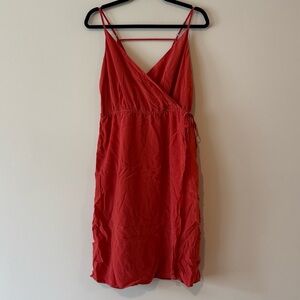 Lucky Brand Cinch Waist Wrap Midi Dress